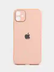 Розовый чехол для айфон со стеклянной панелью iPhone 11, 12, 13, 14, Pro, 12 Pro Max, 14 Pro