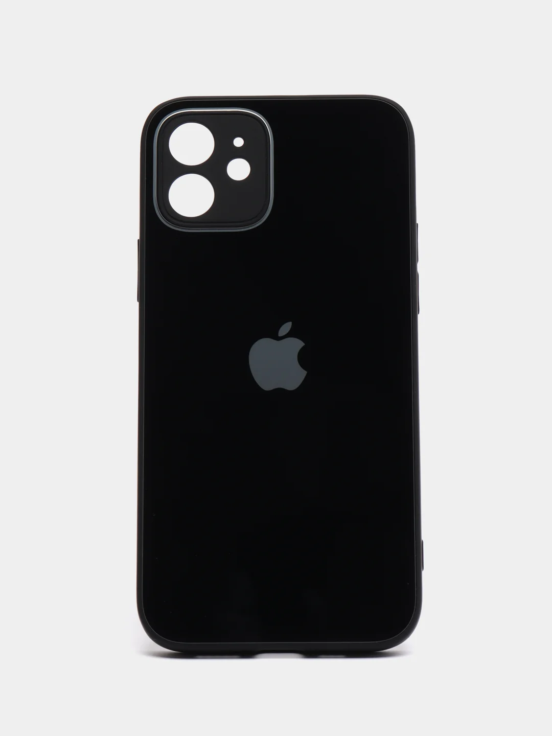 Черный чехол для айфон со стеклянной панелью iPhone 11, 12, 13, 14, Pro, 12 Pro Max, 14 Pro