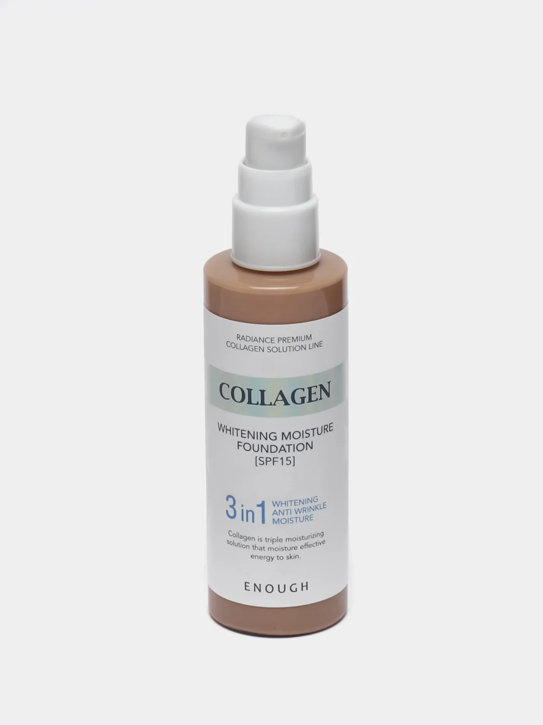Бежевый тональный крем Enough Collagen Whitening Moisture Foundation SPF 15, с коллагеном, 100 мл