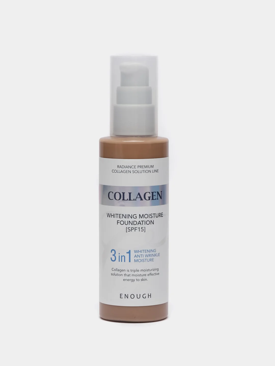 Бежевый тональный крем Enough Collagen Whitening Moisture Foundation SPF 15, с коллагеном, 100 мл