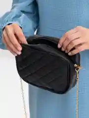Черный сумка кросс-боди, женская, на цепочке