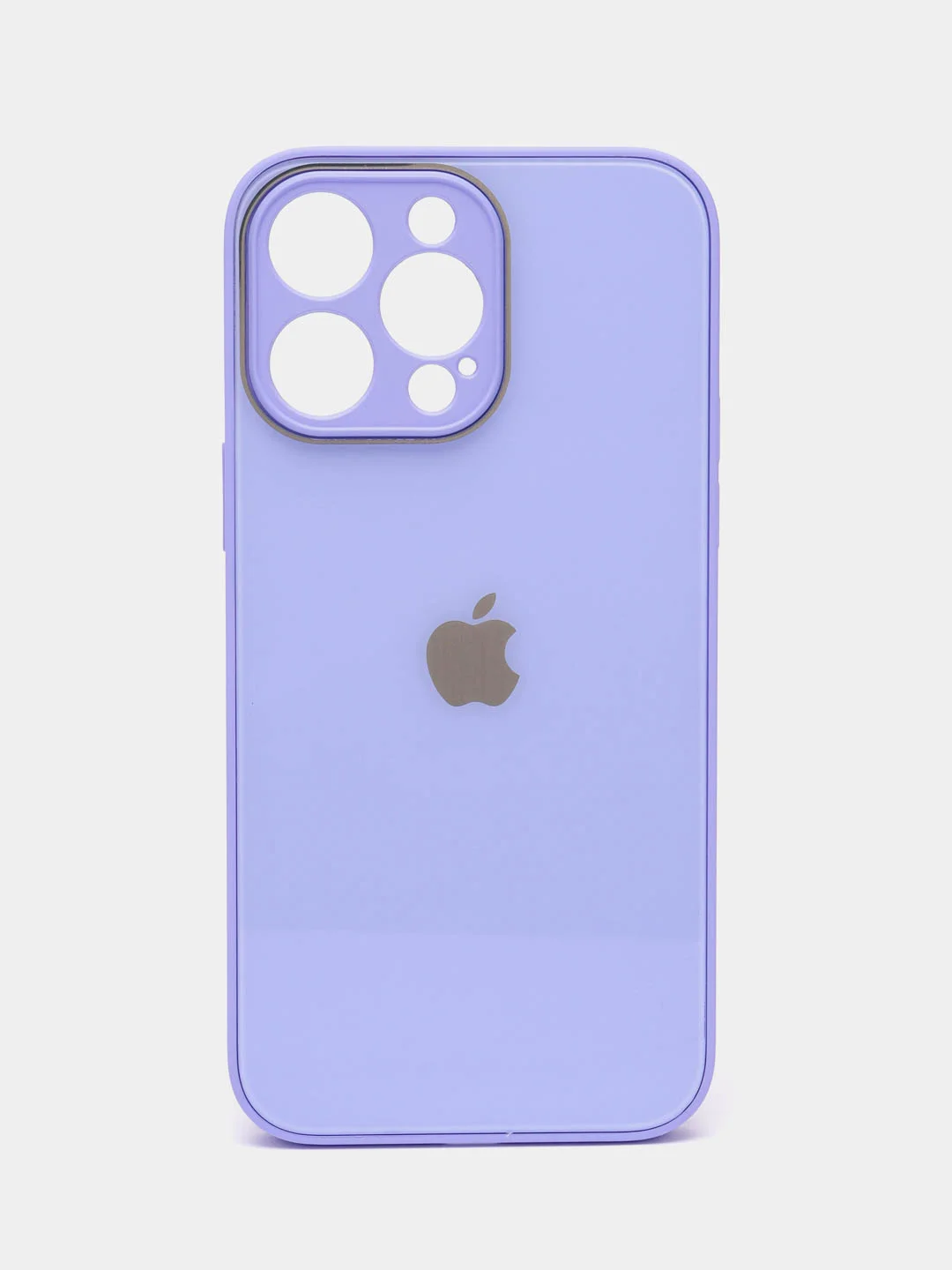 Лавандовый силиконовый чехол на iPhone 14, 14 Plus, 14 Pro, 14 Pro Max, со стеклянной панелью