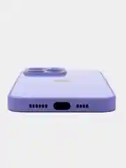 Лавандовый силиконовый чехол на iPhone 14, 14 Plus, 14 Pro, 14 Pro Max, со стеклянной панелью