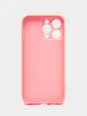 Розовый силиконовый чехол на iPhone 14, 14 Plus, 14 Pro, 14 Pro Max, со стеклянной панелью