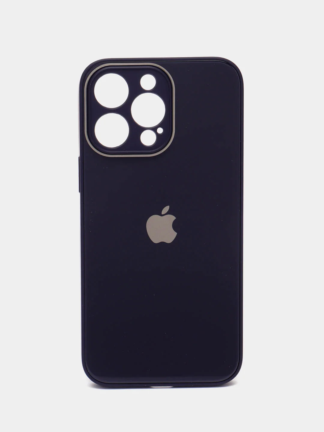 Индиго силиконовый чехол на iPhone 14, 14 Plus, 14 Pro, 14 Pro Max, со стеклянной панелью