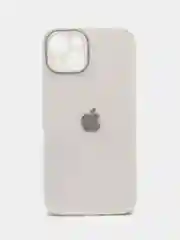 Белый силиконовый чехол на iPhone 14, 14 Plus, 14 Pro, 14 Pro Max, со стеклянной панелью