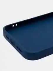 Синий силиконовый чехол на iPhone 14, 14 Plus, 14 Pro, 14 Pro Max, со стеклянной панелью