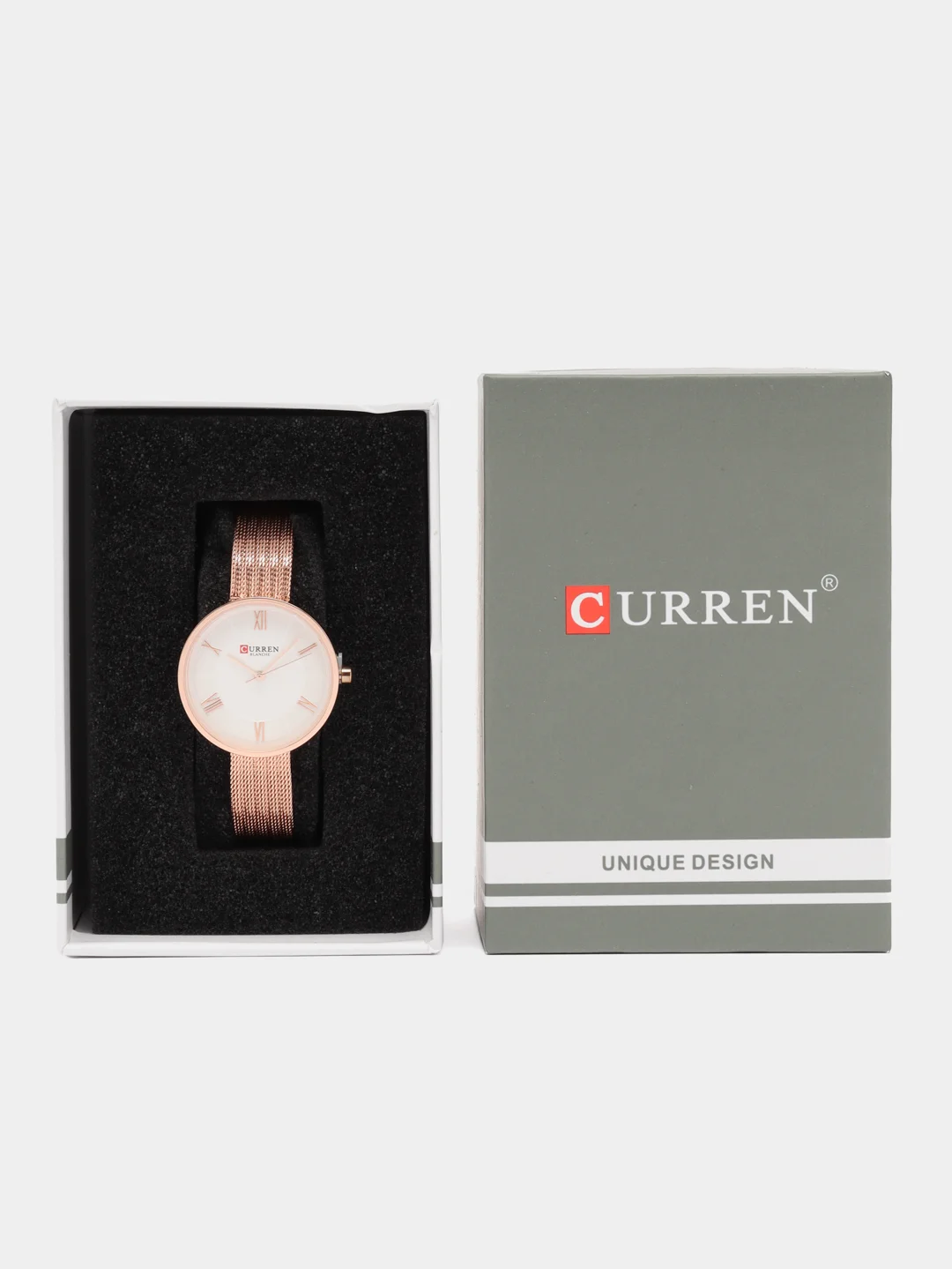 Розовый женские наручные часы Curren 9020 в подарочной упаковке