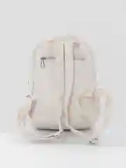 Белый кожаный небольшой женский рюкзак