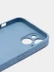 Светло-синий силиконовый чехол на iPhone 14, 14 Plus, 14 Pro, 14 Pro Max, со стеклянной панелью