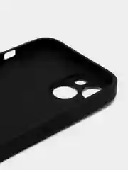 Черный силиконовый чехол на iPhone 14, 14 Plus, 14 Pro, 14 Pro Max, со стеклянной панелью