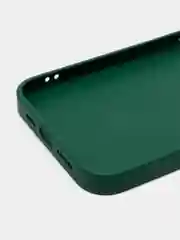 Лесной зеленый силиконовый чехол на iPhone 14, 14 Plus, 14 Pro, 14 Pro Max, со стеклянной панелью