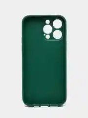 Лесной зеленый силиконовый чехол на iPhone 14, 14 Plus, 14 Pro, 14 Pro Max, со стеклянной панелью