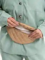 Бежевый поясная сумка бананка, сумка через плечо, сумка женская
