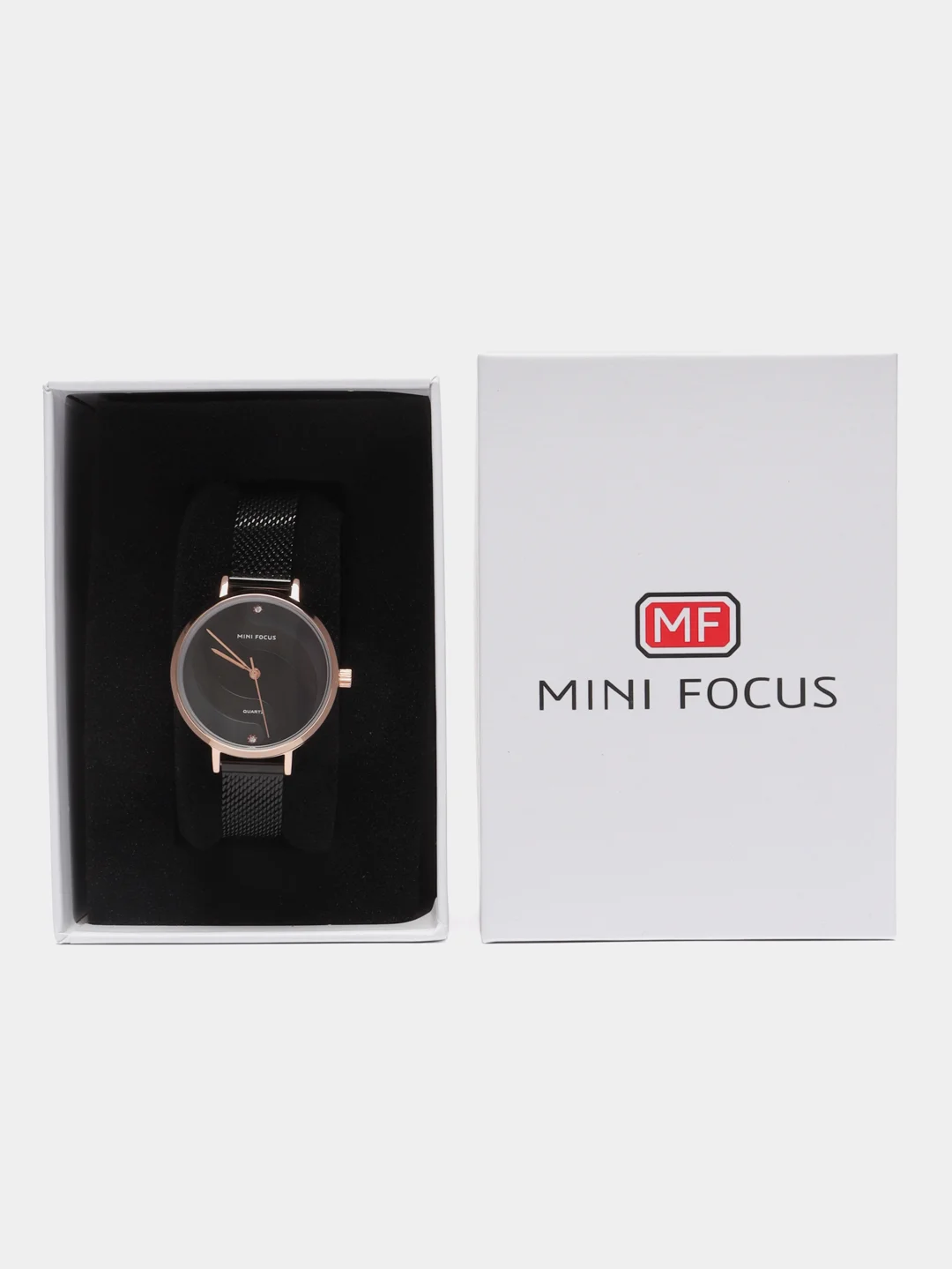 Черный женские наручные часы Mini Focus MF0291L, в подарочной упаковке