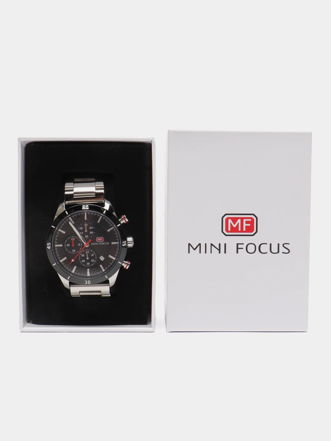 Черный мужские наручные часы Mini Focus MF0283G с хронографом, в подарочной упаковке