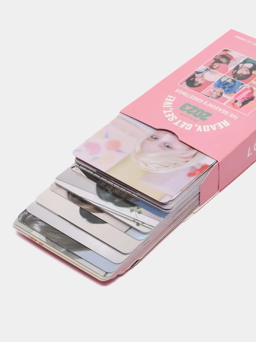 Розовый карточки женских k-pop групп TWICE, AESPA, IVE, NewJeans, 55 штук
