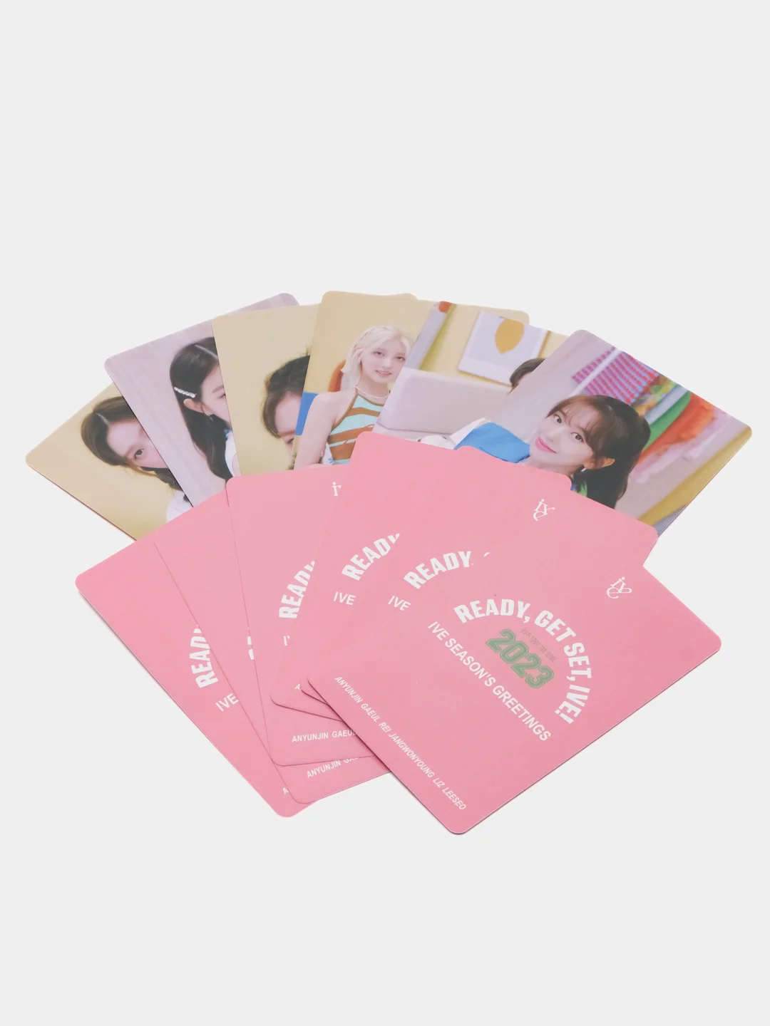 Розовый карточки женских k-pop групп TWICE, AESPA, IVE, NewJeans, 55 штук
