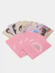 Розовый карточки женских k-pop групп TWICE, AESPA, IVE, NewJeans, 55 штук