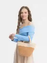 Бежевый сумка пляжная