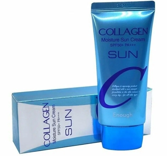 Увлажняющий солнцезащитный крем с коллагеном ENOUGH Collagen SPF50+ PA+++, 50 мл от загара