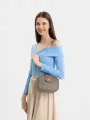 Приглушённый хаки женская сумка из эко кожи, через плечо