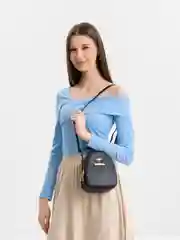 Черный сумка через плечо женская, с ручкой, 3 отделения, 3 цвета