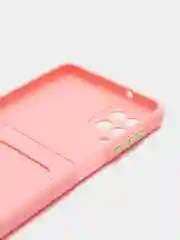 Пудровый силиконовый чехол для Samsung Galaxy A12 / M12, с карманом для карт, прозрачный
