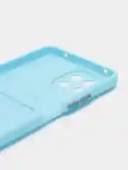 Голубой чехол силиконовый для Xiaomi Mi 11 Lite, (Сяоми Ми 11 Лайт), с карман для карт, прозрачный