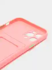 Пудровый силиконовый чехол для Apple iPhone 12 Pro Max,(Айфон 12про макс), с карманом для карт