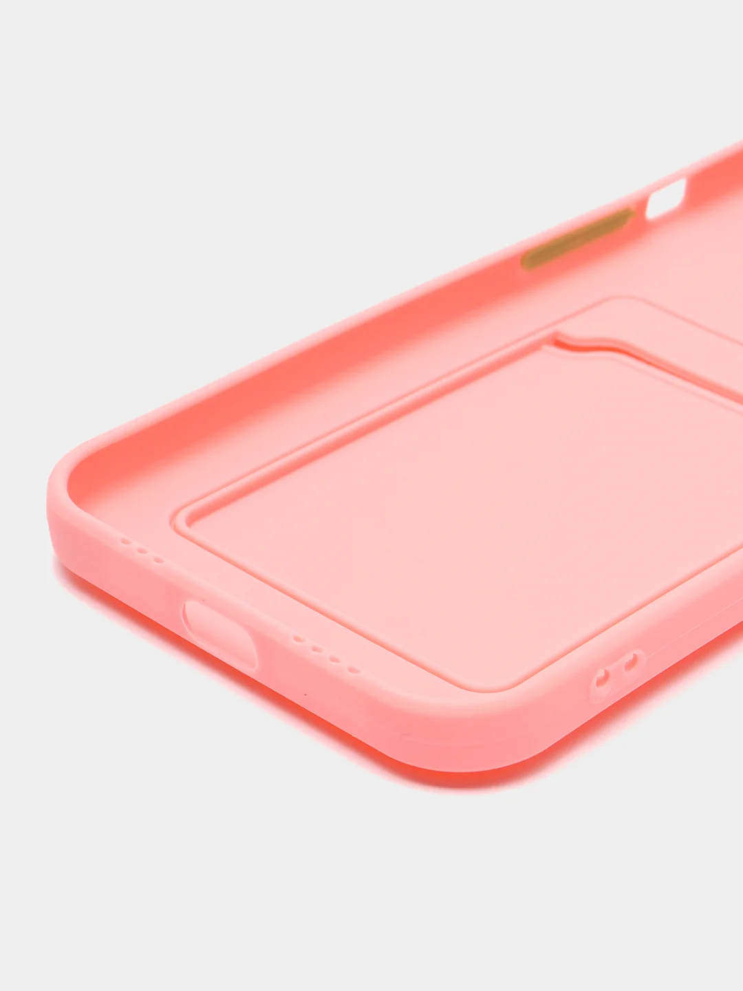 Пудровый силиконовый чехол для Apple iPhone 12 Pro Max,(Айфон 12про макс), с карманом для карт