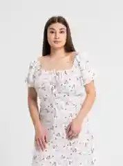 Белый платье летнее женское, миди, с разрезом