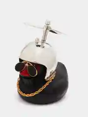 Серебряный крутая утка в шлеме с пропеллером