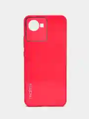 Тёмно-розовый чехол Realme C30, C30s, Narzo 50i Prime, пластиковый, глянцевый, под стекло