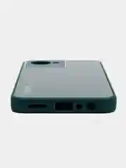 Тёмно-зелёный чехол Realme C30, C30s, Narzo 50i Prime, пластиковый, глянцевый, под стекло