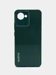 Тёмно-зелёный чехол Realme C30, C30s, Narzo 50i Prime, пластиковый, глянцевый, под стекло