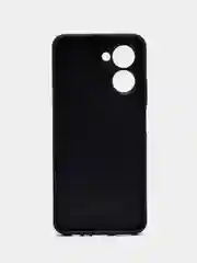 Черный чехол для Realme C33, Реалми С33, пластиковый, глянцевый, под стекло