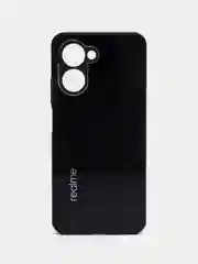 Черный чехол для Realme C33, Реалми С33, пластиковый, глянцевый, под стекло