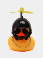 Черный утка в шлеме в машину