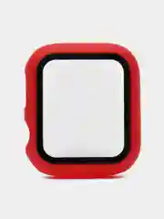 Красный бампер с защитным стеклом и ремешком для Apple Watch 38/40/41/42/44/45/49