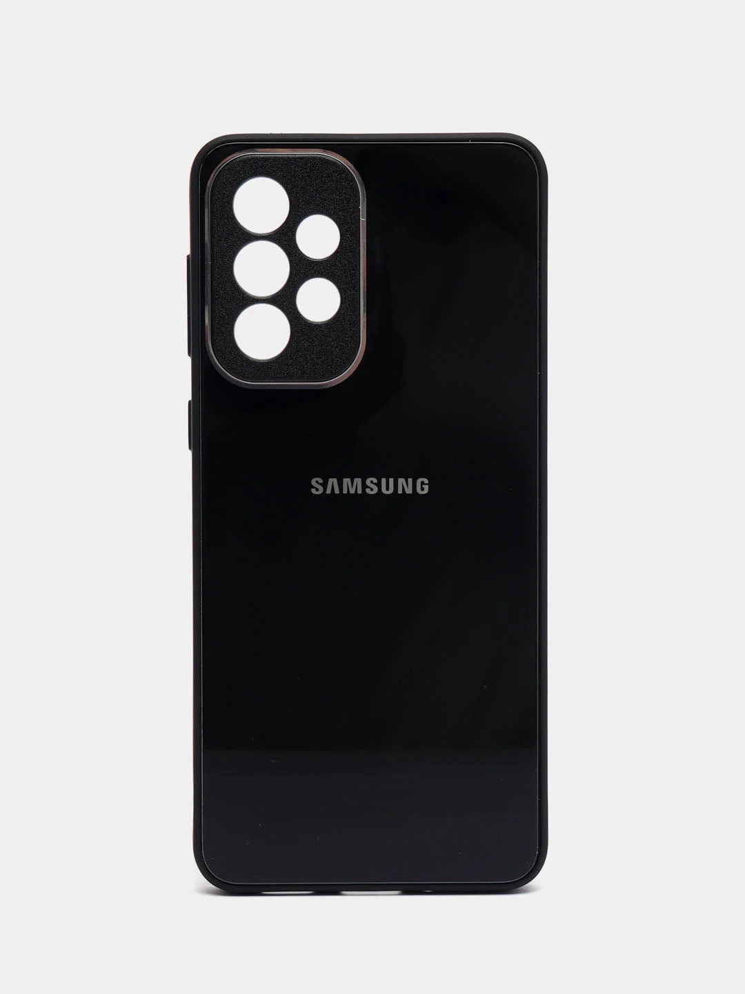 Черный чехол для Samsung Galaxy A33 / Самсунг Галакси А33, пластиковый, глянцевый, под стекло