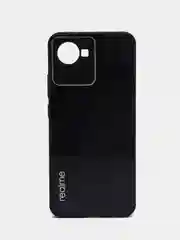 Черный чехол Realme C30, C30s, Narzo 50i Prime, пластиковый, глянцевый, под стекло