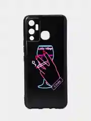 Голубой силиконовый чехол для Infinix HOT 12 PLAY NFC, с принтом, с рисунком (Хот 12 Плей)