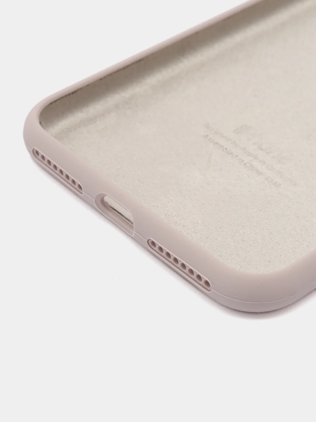 Бежевый меланж чехол для iPhone 12, 7+, 12 Pro Max, 11 Pro Max, XS Max, Silicone Case, с закрытым низом
