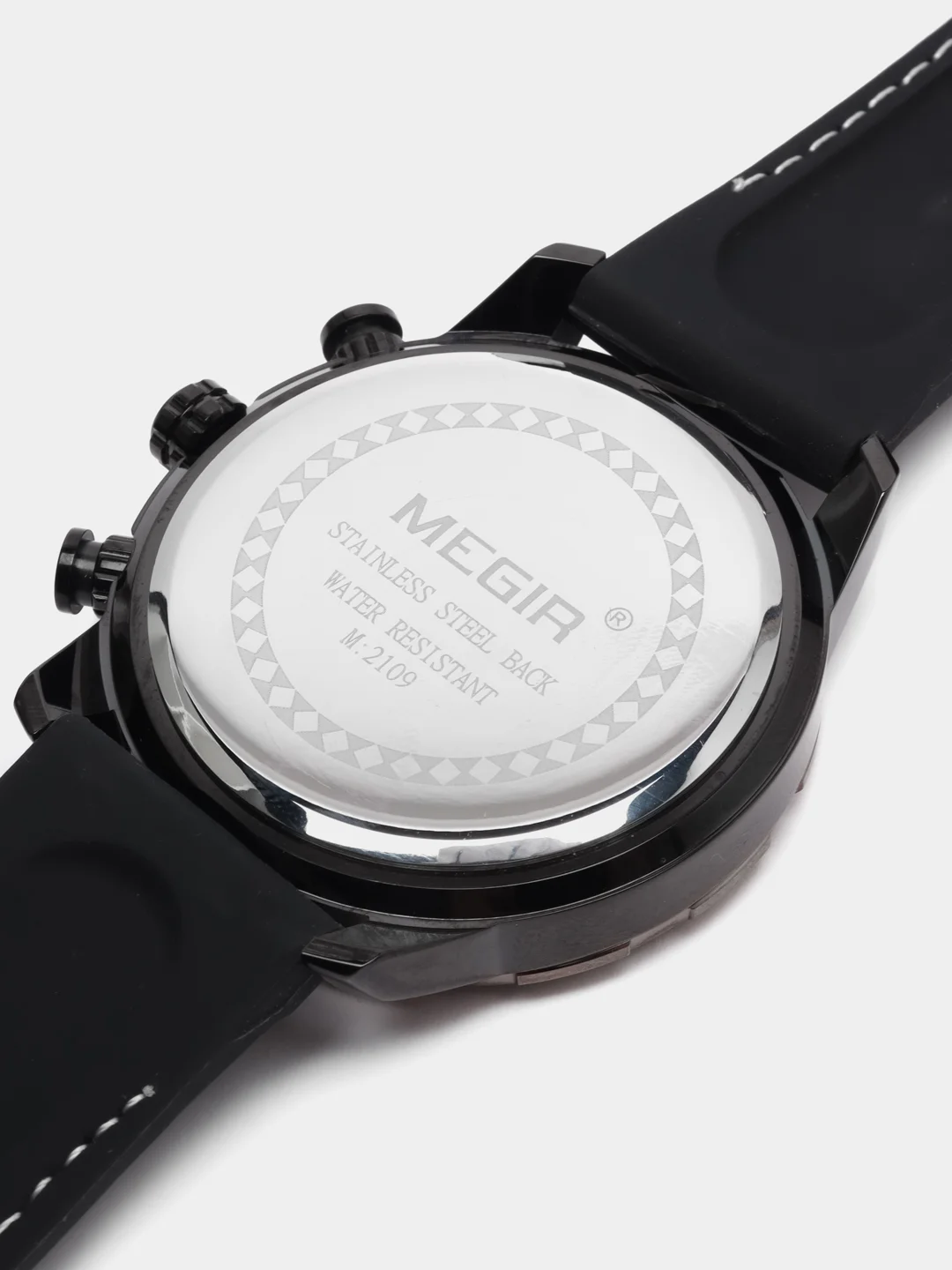 Черный мужские наручные часы Megir MN2109G, с хронографом, в подарочной упаковке