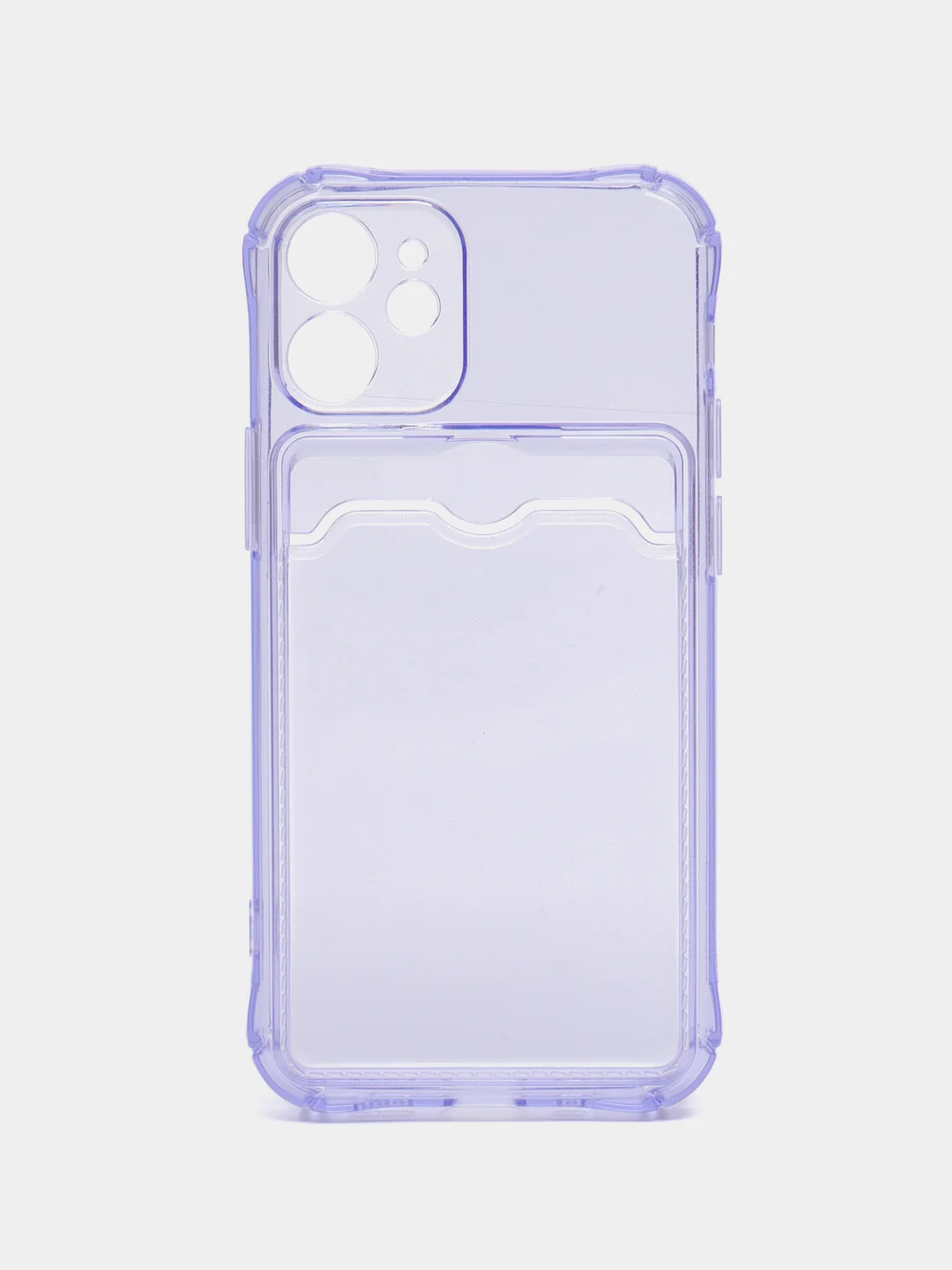 Лавандовый чехол для iPhone 7/8 Plus/XR/11/12/13/Pro/Pro Max, силиконовый, с карманом для карт