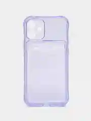 Лавандовый чехол для iPhone 7/8 Plus/XR/11/12/13/Pro/Pro Max, силиконовый, с карманом для карт