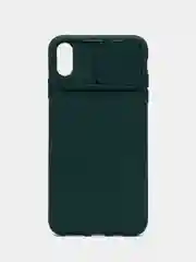 Тёмно-зелёный чехол силиконовый для IPhone X, XS, XS Max, с защитой камеры