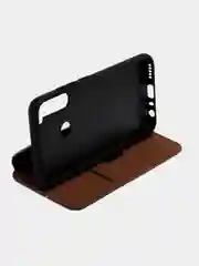 Серый чехол-книжка для Xiaomi Note 8, с прошитыми краями