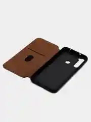 Серый чехол-книжка для Xiaomi Note 8, с прошитыми краями